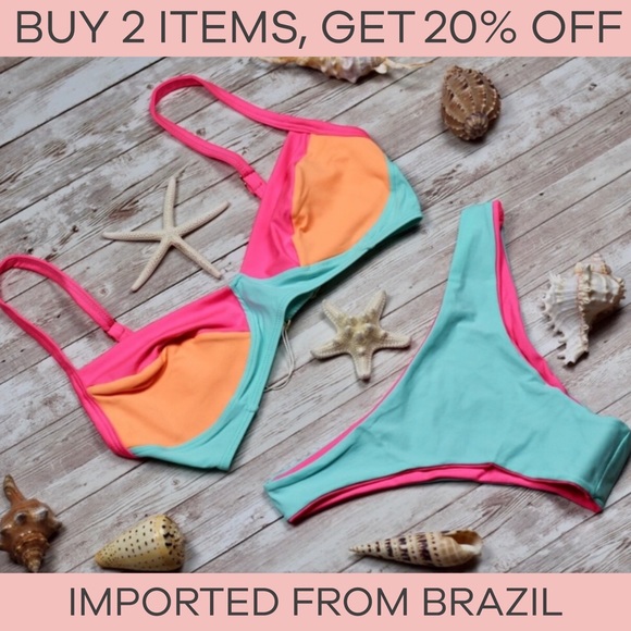 Bikini set Neon top & bottom - 2 piece - Picture 2 of 14